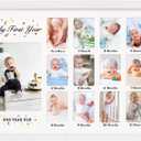 Baby First Years Photo Frames 12 Month Picture Frame 12 * 16 for Holds (1) 5x7 & (12) 2x3 Wallet Size Photos White (White Frame With White Mat-Horizontal)