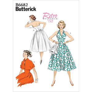 Butterick B6682A5 Women's Vintage Dress and Jacket Sewing Patterns, Sizes 6-14