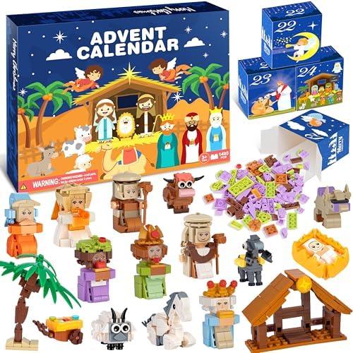 Nativity Advent Calendar 2025 Kids – 24 Days Building Blocks Kits Christmas Gifts Countdown Calendar Set, Stocking Stuffer Building Toys for Boys, Girls, Teens & Adults Ages 6+