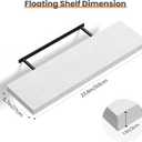 upsimples 23.6" Long Floating Shelves for Wall, Room Decor Set of 2, White, 23.6in