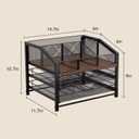 Homsorout Coffee Bar Organizer - Coffee Station for Countertop, Metal and Wood K Cup holder Storage Basket for Coffee Pods, Syrup, Cups, Stirrer, Coffee Condiment, Tea Organizer, Black and Brown