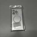 Magnetic for iPhone 14 Pro Case Rectangle, with Camera Lens Protector, Compatible with MagSafe, Shockproof Military-Grade Protection, Soft Silicone Cover for Women Men, Silver