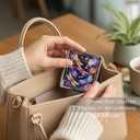 Metal 7 Day Pill Organizer, Cute Small Weekly Pill Case with 8 Compartments for Travel, Moisture-Proof Medicine Holder for Purse, Compact Daily Vitamin Box (Glow Dragonflies)