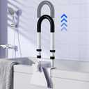 15.4"-17.4" Adjustable Bathtub Safety Rail: Shower Grab Bar Handle for Seniors, Elderly, Disabled, Fits 3.1 to 6.7 Inch Tub Walls, Bathroom Safety Bars with Non-Slip Grip, Supports 300 lbs