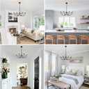8-Light Farmhouse Chandelier for Dining Room Lighting Fixtures Hanging, Oil Rubbed Bronze Candle Chandelier Rustic Industrial Modern Chandelier for Living Room, Bedroom, Foyer