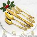 Cididu 40 Pieces Gold Silverware Set for 8, Retro Royal Utensils Set Gold, Stainless Steel Flatware Dinnerware Set Including Forks Spoons and Knives Cutlery Set for Kitchen Wedding Party
