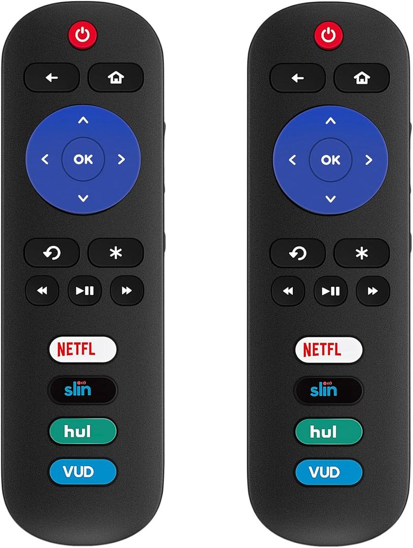 Pack of 2 Universal Replace Remote Applicable for TCL Roku TV/Hisense TV/Onn TV/Philips TV/Sharp TV/Westinghouse TV/Sanyo TV/RCA TV/JVC TV/Element TV