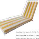 Lounge Chair Cushions Set of 2 for Outdoor Furniture 74x21x2.7 inch Premium Outdoor Chaise Lounge Cushions (Yellow+White Stripes), Standard