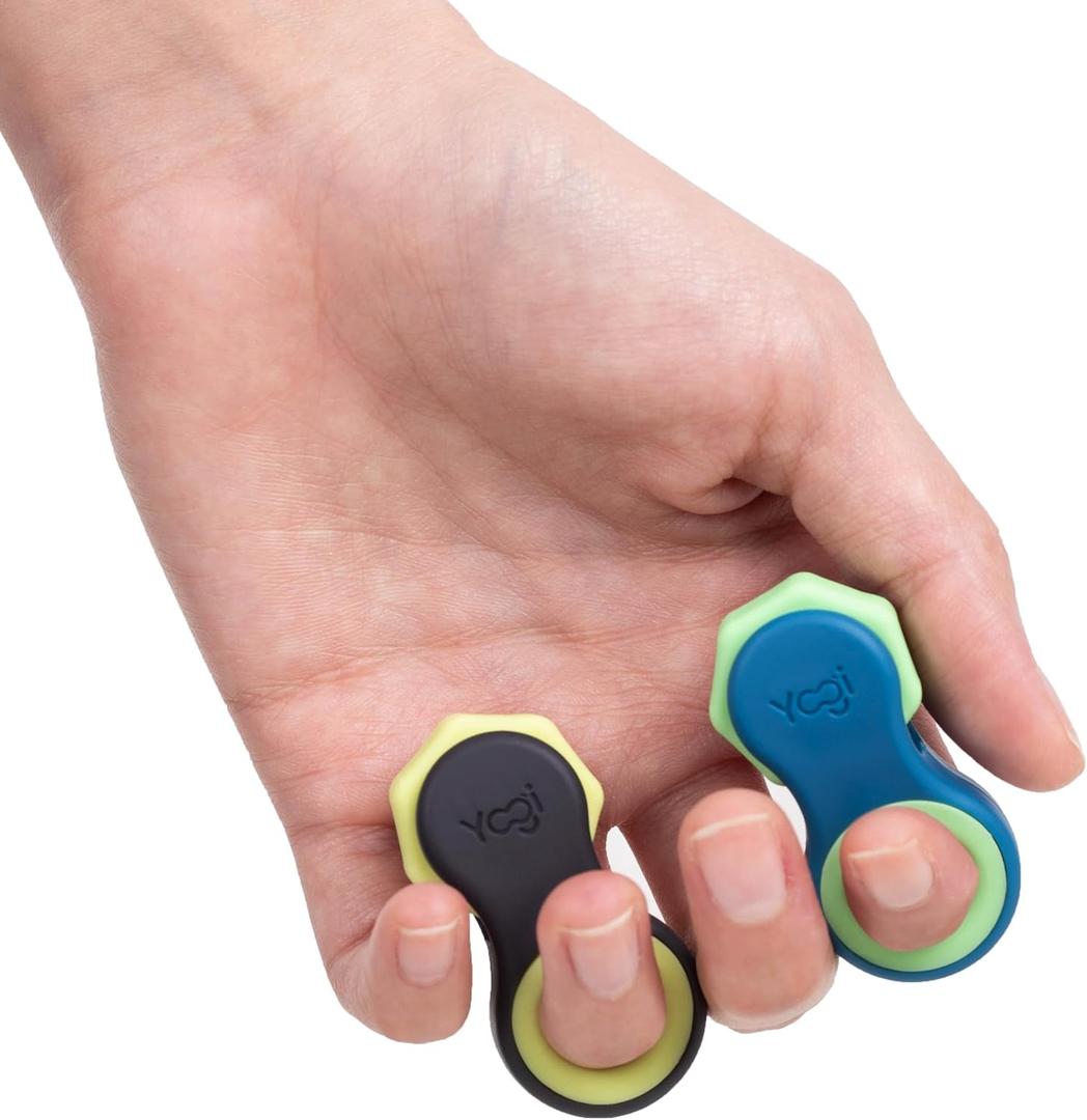 Yogi Fidget Toy  Silent Sensory Spinner for Adults & Kids  Stress Relief Fidgets for ADHD, Anxiety  Fidget Toys for Adults  Includes 5 Finger-Fit Rings  Work, School & Travel  2-Pack