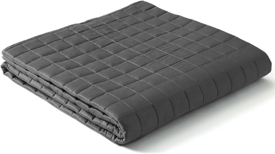 YnM King Size Cooling Weighted Blanket for Adults (88x104 Inches, 25 Pounds, Dark Grey), Perfect for Hot Sleepers with Cooling Rayon/Glass Beads, Heavy Bed Blanket for Couple on Queen or King Bed