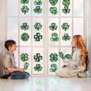 Renbuzhu 40PCS St. Patricks Day Crafts Bulk: Paper Shamrock Suncatchers, Saint Patrick's DIY Kits, Window Stained Glass Effect Art Supplies