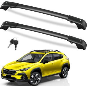 Lockable Roof Rack Cross Bars 220lb Compatible with Subaru Crosstrek 2024 2025 Limited/Premium/Sport (not for Wilderness), Aluminum Roof Rails Crossbars Cargo Bars Rooftop Black Carrier Luggage