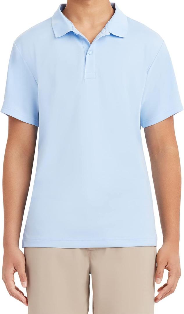 Izod Mens Short Sleeve Performance Polo Shirt (36-37, Light Blue-483)