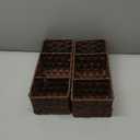 GRANNY SAYS Bathroom Baskets for Organizing, Wicker Baskets for Shelves, Toilet Storage Basket with Dividers, Small Basket for Organizing, Brown, 2-Pack