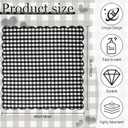 SmoothNovelty 12 Pack Buffalo Plaid Cloth Napkins 18x18 Inch Spring Checkered Cloth Napkins Scalloped Soft Cotton Table Mat Washable Reusable for Dinner Wedding Birthday Parties (Classic,Black)