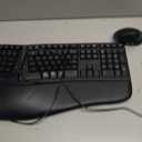 MEETION Ergonomic Keyboard and Mouse, Wireless Keyboard with Vertical Mouse, Split Curved Keyboard with Wrist Rest, Natural Typing USB Receiver Rechargeable Full Size, Windows/Mac/PC/Laptop, Large