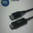 Philips 6' Display Port to HDMI Cable - Black: Male-To-Male, Adapter, AV Connection
