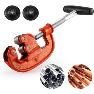 Pipe Cutter Tool 1/8-2", Heavy-duty Tubing Cutter Speed Cutting Up to Galvanized Pipe, Copper, and Iron Pipe,Professional Metal Pipe Cutter Tool With 2 additional blades