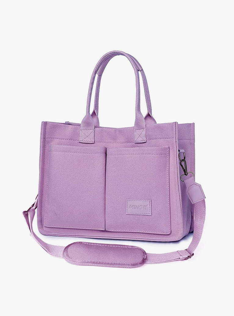 Canvas Tote Bag for Women,Large Totes Bags with Pockets,Womens Crossbody Purse Handbags for Travel Work Gift