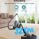 1700W Canister Vacuum Cleaner, 45Kpa Bagless Vacuum Cleaner, Multi-Cyclonic Filtration, 2 Anti-Allergen HEPA Filters, 3.5QT Dust Cup, 4 Tools, Corded Vacuum for Hard Floor, Pet Hair, Wisteria