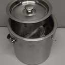 FineDine Double-Wall Stainless Steel Insulated Icewith Lid & Ice Tong [3 Liter] Included Strainer Keeps Ice Cold & Dry, Carry Leather Handle, Home Bar, Chilling Beer, Champagne, Bottle