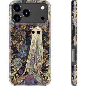 DEENAKIN for iPhone 17 Pro Case Cute,Aesthetic Dark Academia Halloween Enchanted Ghost Phone Case,Compatible with Magsafe,Trendy Protective Slim Silicone Phone Cover for Women Girls