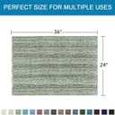 H.VERSAILTEX Bath Mats for Bathroom Non Slip Extra Thick Chenille Striped Bath Rug 24" x 36" Absorbent Non Skid Fluffy Soft Shaggy Rugs Washable Dry Fast Plush Mats for Indoor, Bath Room, Tub - Sage