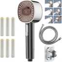 2026 High Pressure Handheld Shower Head with 6 Spray Modes - Detachable Showerhead with 5 Replaceable Filters for Hard Water | Includes 59" Anti-Burst Hose