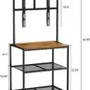 23 Inch to 50 Inch Floor Small Corner TV Stand with Storage Shelves for Living Room Bedroom, Universal Floor Television Stands with Mount, Rustic Brown Corner TV Table Desk Shelf for Small Space