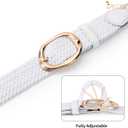 JASGOOD Braided Elastic Belt for Women Stretchy Woven Golf Belt Casual Web Belt for Jeans Pants (White)