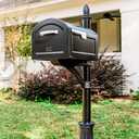 Architectural Mailboxes Hamilton Aluminum Mailbox Post, Compatibility Code F, G, H, 7510B-10, Black