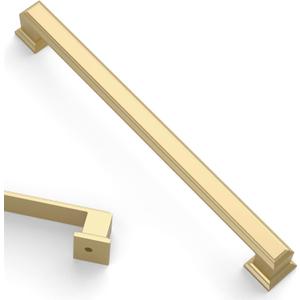 Asidrama 10 Pack 7.5 Inch(192mm) Brushed Gold Kitchen Cabinet Handles Gold Cabinet Pulls Kitchen Cabinet Hardware for Cupboard Drawer Pulls (7.5" Hole Center192mm)