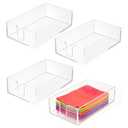 NINGWAAN 3 PCS Acrylic Napkin Holder, 8.8 x 5.2 x 2.4 inch Towel Paper Storage Tray, Clear Napkin Tray for Kitchen, Dining Table, Parties