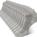 BAMBOO COOL Men's Ankle Socks Athletic Cushioned Moisture Wicking, Running Socks Arch Support Breathable, Heel Tab 8 Pack (Large)