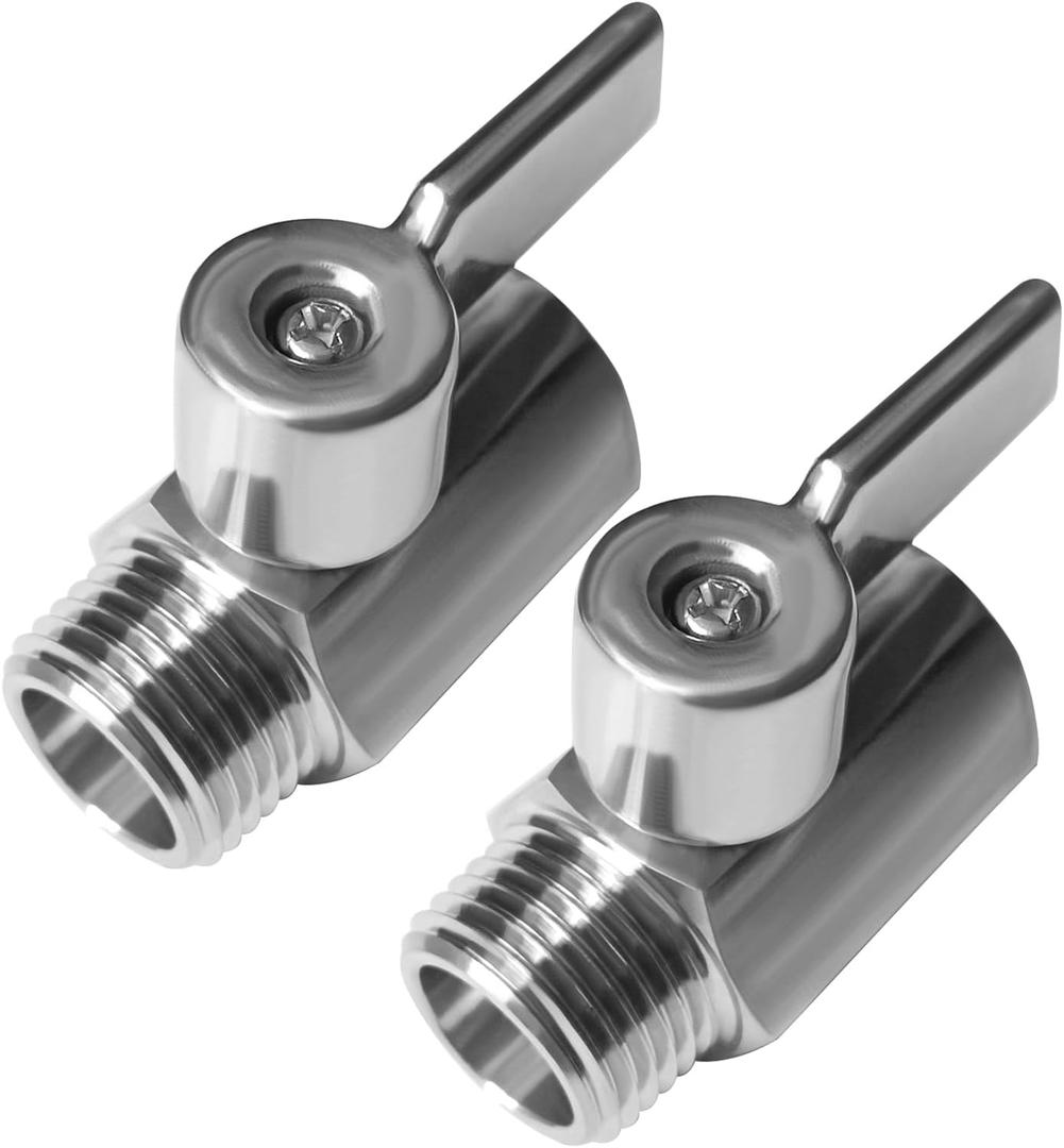 Beduan Mini Ball Valve Stainless Steel(316) 1/2" NPT Male x NPT Female Mini Ball Shutoff Valve (Pack of 2)