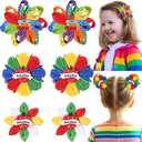 6PCS Back to School Hair Bows for Girls, Hair Bow Clips, Back to School Hair Accessories for Girls Grosgrain Ribbon Bows With Alligator Clips for Kids Teen