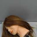 Mannequin Head with 100% Real Hair, TopDirect 18" Brown Real Hair Cosmetology Manikin Head Hairs Styling Hairdressing Practice Training Doll Heads with Clamp Holder and Tools