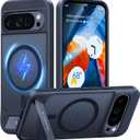 TORRAS Magnetic & Stand for Google Pixel 10 Pro XL Case, Fit for MagSafe & Pixelsnap, Military Grade Drop Protection, Slim for Pixel 10 Pro XL Phone Case with Sturdy Kickstand, Translucent Matte Black