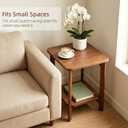 Solid Wood Small Square Side Table for Living Room, Bedroom, 15.8"W x 15.8"D x 22"H