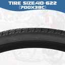 2 Pack 700x38c(40-622) Gravel Bike Tire Road Bike Tire City Bike Tire Strong Grip Compatible Replacement Bicycle Tire for Bicycle Cruiser Bike Black