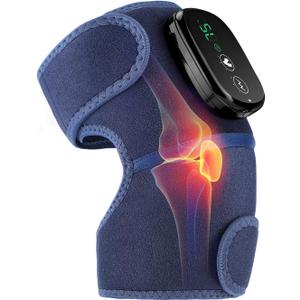 MOAJAZA Cordless Knee Massager with Heat and Vibration, Heating Pad for Knee Shoulder Elbow, Heated Knee Brace for Arthritis (Pack of 1 Blue)