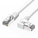 90 Degree Cat6 Ethernet Cable White Right Angle Cat 6 Ethernet Patch Cable 10FT LEFTward RJ45 Network Internet Cable-Left Angle, 10FT