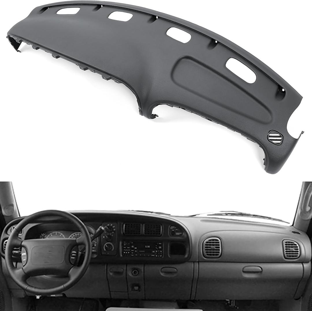 Kojem Dashboard Replacement Compatible with 1998-2001 Dodge Ram 1500; Compatible with 1998-2002 Dodge Ram 2500 3500 Dash Panel Dash Pad Replacement - Dark Gray