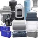 46 Pcs Gray College Dorm Essentials for Guy Complete Dorm Room Set, Twin XL