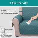 U-NICE HOME Loveseat Sofa Cover Reversible Couch Cover for Dogs with Elastic Straps Water Resistant Furniture Protector for Pets Couch Cover for 2 Cushion Couch (Loveseat, Blue/Beige)