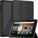 Fire HD 8 Tablet Case(12th/10th Generation,2024/2022/2020 Release),Soft TPU Cover Multi-Angle Stand Slim Smart Shell with Auto Wake/Sleep for Fire HD 8 & HD 8 Plus, Not fit Nokia iPad 8" Tablet- Black