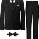 A&J DESIGN Boys Formal Slim Fit Suit Kid Tuxedo Dress Outfit, Jacket & Pants & Vest & Dress Shirt & Zipper Tie & Bowtie (14)