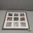 16x16 Distressed Wood Picture Frame with White Mat for Nine 4x4 Photos Portrait