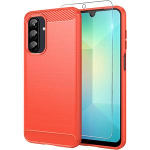 Osophter for Galaxy A26 5G Case: with Screen Protector Shock-Absorption Flexible TPU Rubber Protective Cover for Samsung Galaxy A26 Phone Case(Red)