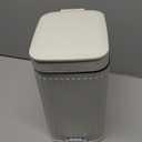 rejomiik Small Bathroom Trash Can with Lid Slim Soft Close Garbage Can Step Wastebasket Container Trash Bin for Office Bedroom Kitchen Living Room (1.9 Gallon Cream)